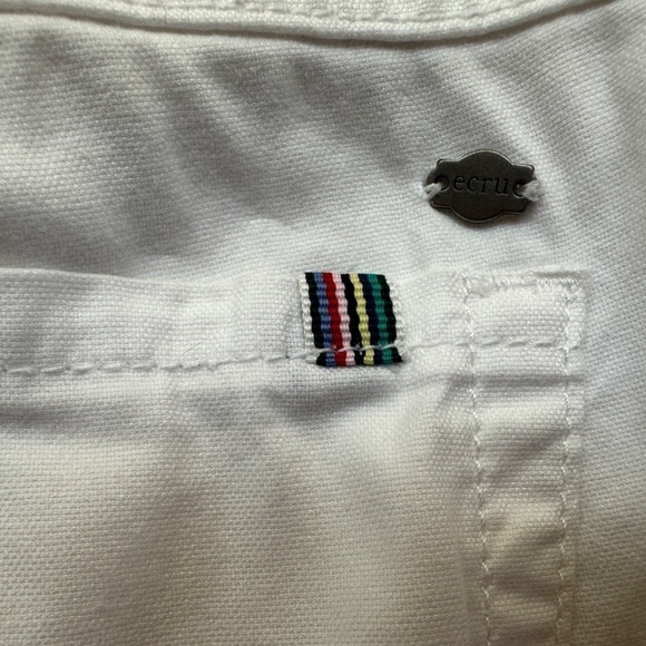 Ecru Cotton Blend White Pants Womens Sz 6 Buttons Ankle Straight Leg - Picture 8 of 12